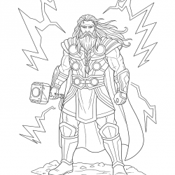 Thor para imprimir e colorir