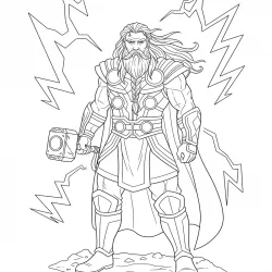 Thor para imprimir e colorir