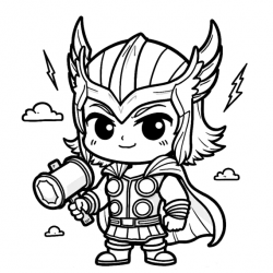 Thor para imprimir e colorir