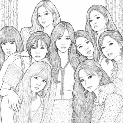 Twice para imprimir e colorir