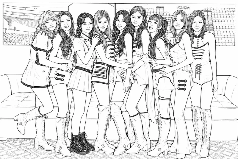 Twice para imprimir e colorir