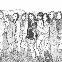 Twice para imprimir e colorir