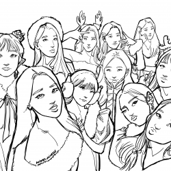 Twice para imprimir e colorir