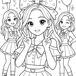 Twice para imprimir e colorir