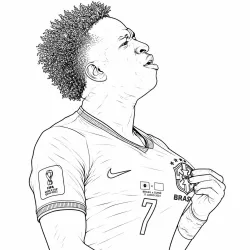 Vini Jr. para imprimir e colorir