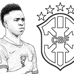 Vini Jr para imprimir e colorir