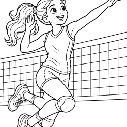 Vôlei para imprimir e colorir