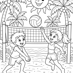 Vôlei para imprimir e colorir