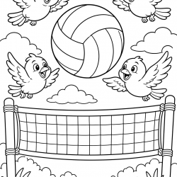 Vôlei para imprimir e colorir
