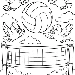 Vôlei para imprimir e colorir