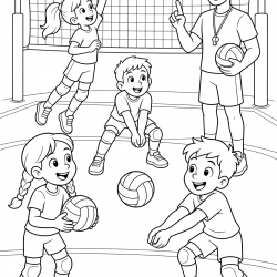 Vôlei para imprimir e colorir