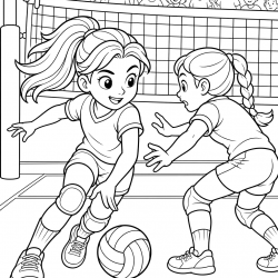 Vôlei para imprimir e colorir