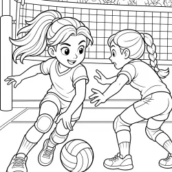 Vôlei para imprimir e colorir