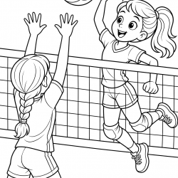 Vôlei para imprimir e colorir