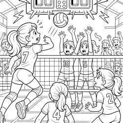 Vôlei para imprimir e colorir