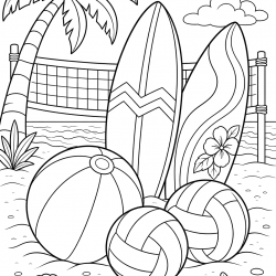 Vôlei para imprimir e colorir