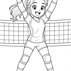 Vôlei para imprimir e colorir