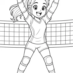 Vôlei para imprimir e colorir