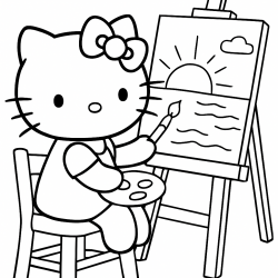 Hello Kitty para imprimir e colorir