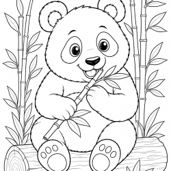Panda para imprimir e colorir
