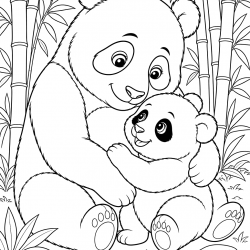 Panda para imprimir e colorir