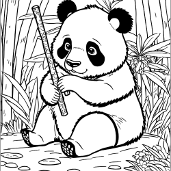 Panda para imprimir e colorir