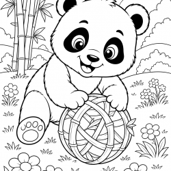 Panda para imprimir e colorir