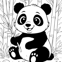 Panda para imprimir e colorir
