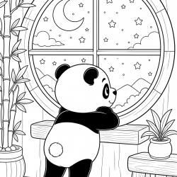 Panda para imprimir e colorir