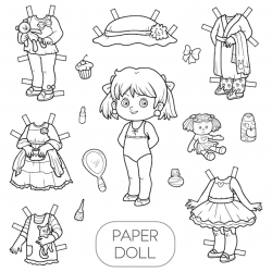 Paper doll para imprimir e colorir