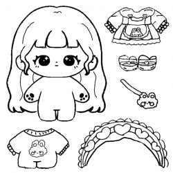 Paper doll para imprimir e colorir