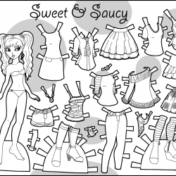 Paper doll para imprimir e colorir