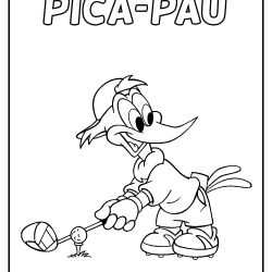 Pica-pau para imprimir e colorir