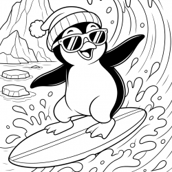 Pinguins para imprimir e colorir