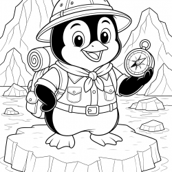 Pinguins para imprimir e colorir