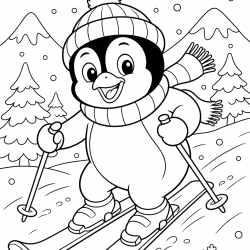 Pinguins para imprimir e colorir