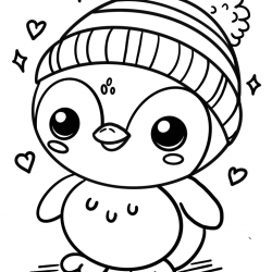 Pinguins para imprimir e colorir