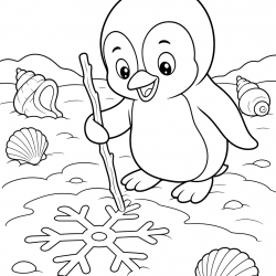 Pinguins para imprimir e colorir