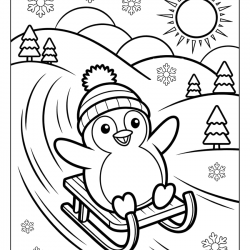 Pinguins para imprimir e colorir