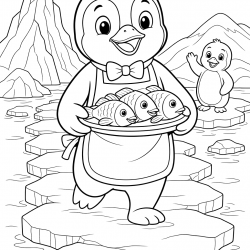 Pinguins para imprimir e colorir