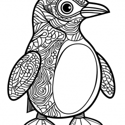 Pinguins para imprimir e colorir
