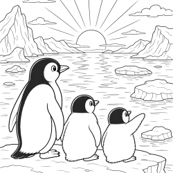 Pinguins para imprimir e colorir