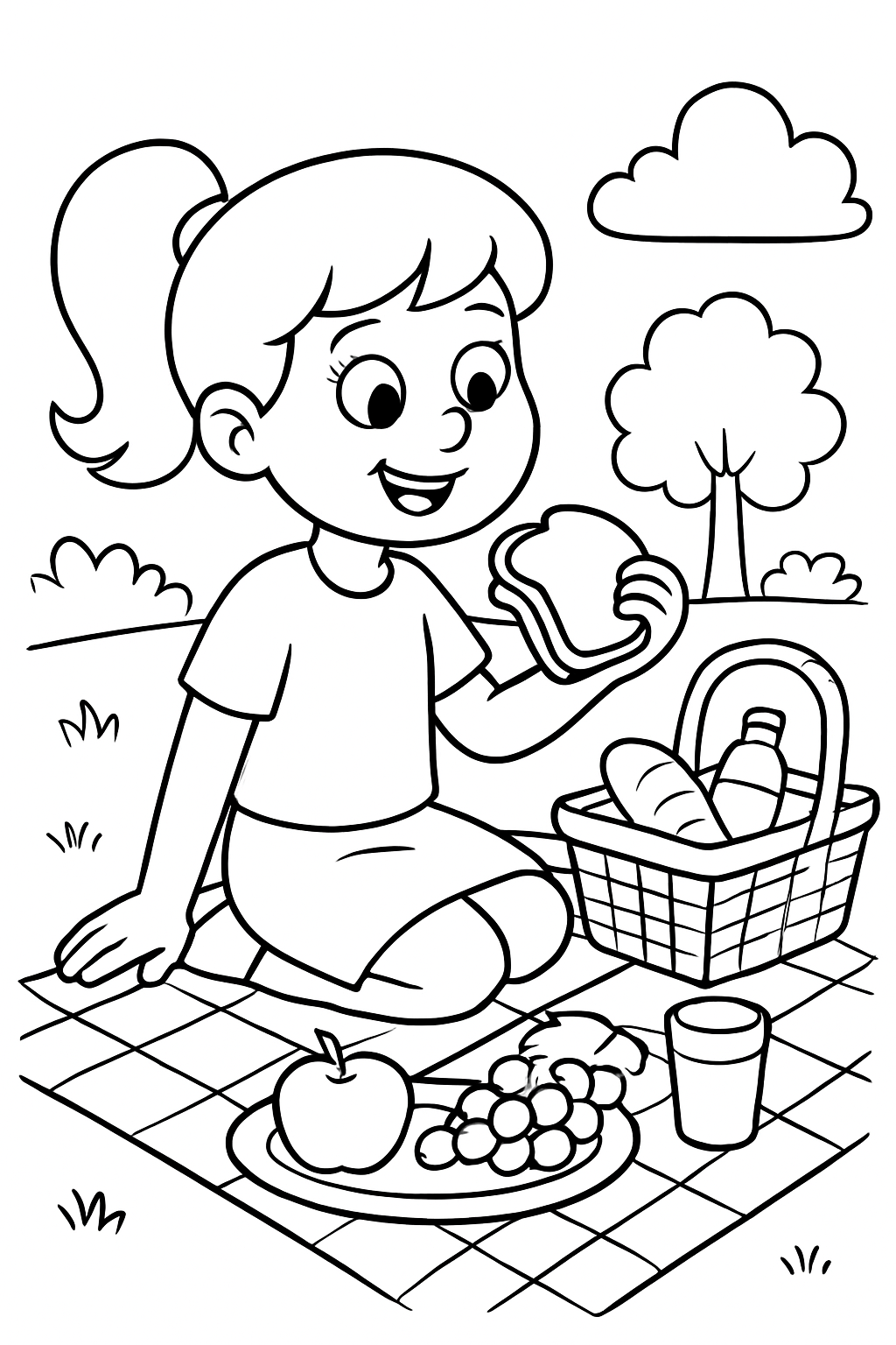 bobbie goods pique nique para colorir