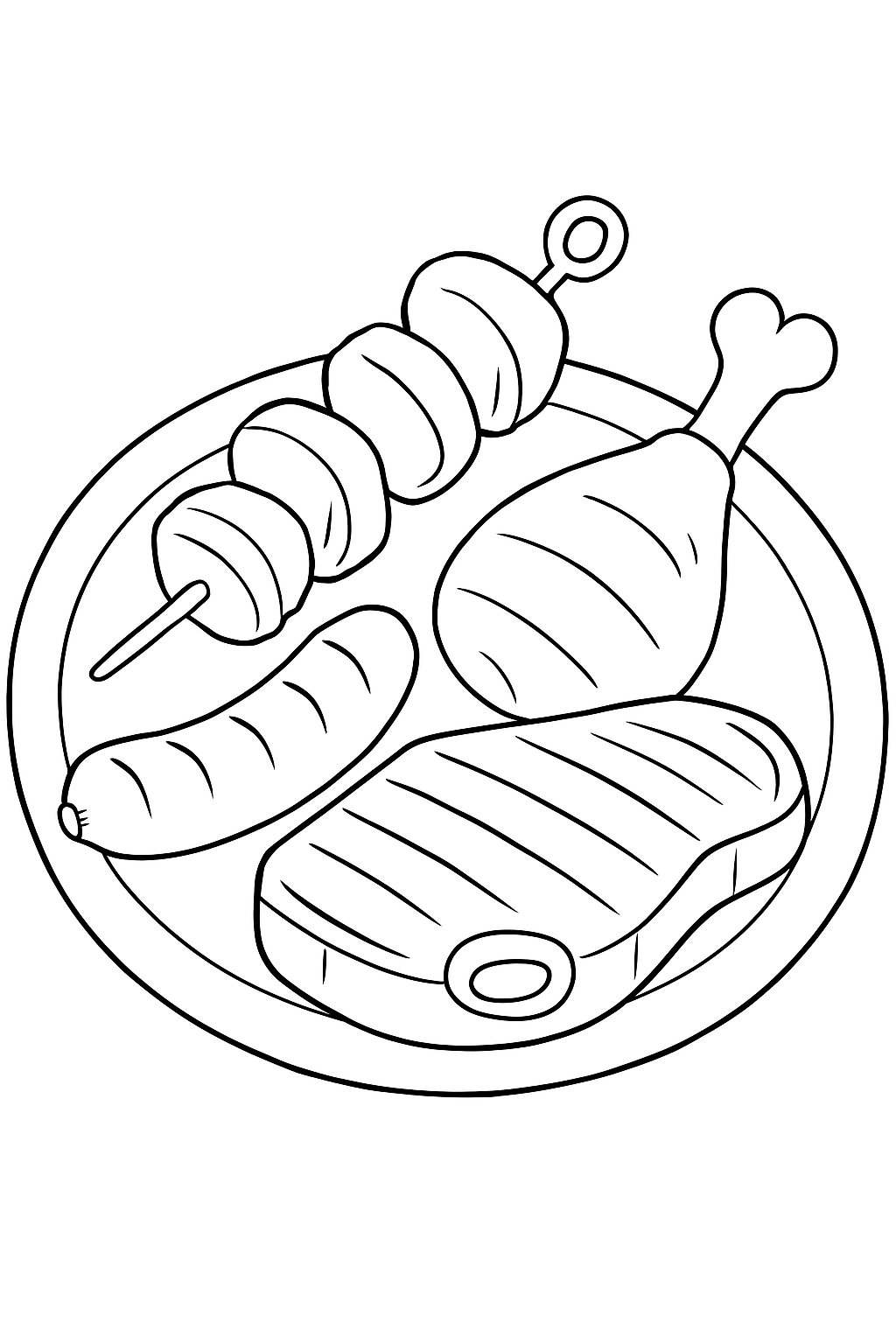 carnes de churrasco para colorir