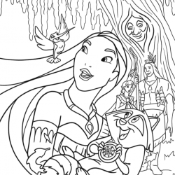 Pocahontas para imprimir e colorir