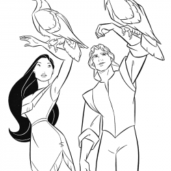 Pocahontas para imprimir e colorir