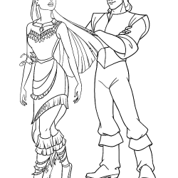 Pocahontas para imprimir e colorir