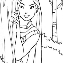 Pocahontas para imprimir e colorir