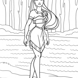Pocahontas para imprimir e colorir