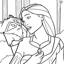 Pocahontas para imprimir e colorir